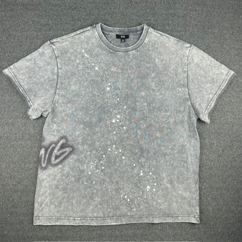 New BTS World Tour Arirang Big Dipper T-Shirt Grey Acid Wash HYBE Size M